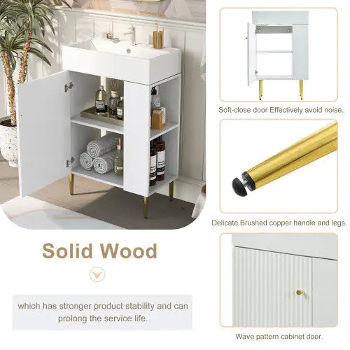 21.6-Inch White Bathroom Vanity