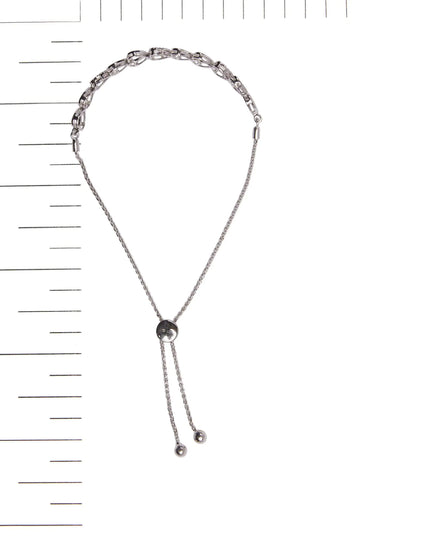 .925 Sterling Silver 1/10 Cttw Diamond Heart Link Bolo Bracelet (I-J Color, I2-I3 Clarity)