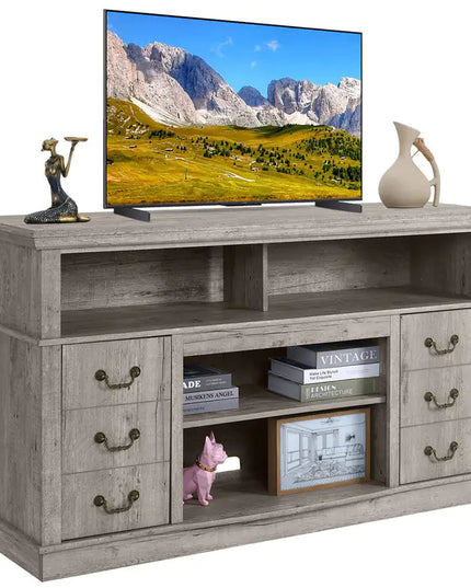 Vintage Wood TV Cabinet For Living Room, Modern Farmhouse Entertainment Center