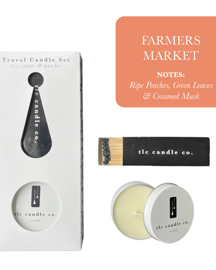 Travel Candle with Matches - Farmer's Market