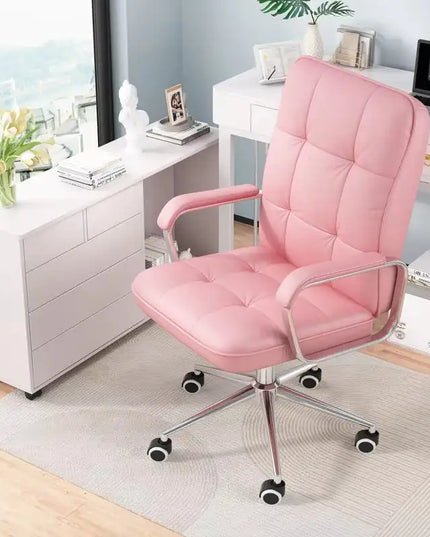 Leather Swivel Office Chair, Black, 1pc