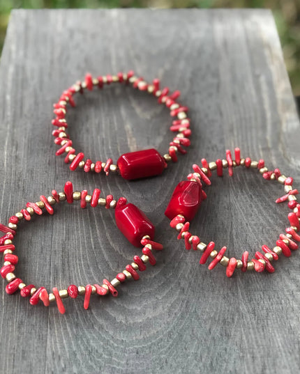 Coral Trio Bracelet Set