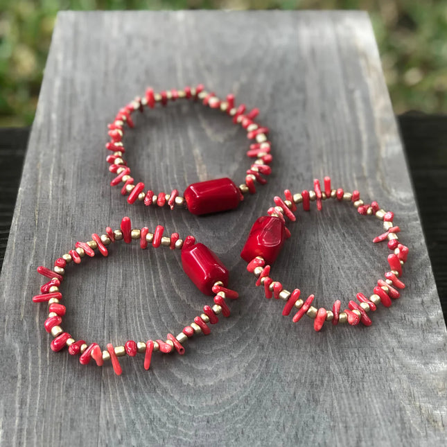 Coral Trio Bracelet Set