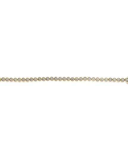 .925 Sterling Silver 1/10 Cttw Diamond Open Circle Beaded Wheel Link Tennis Bracelet (I-J Color, I3 Clarity) - 7.25"