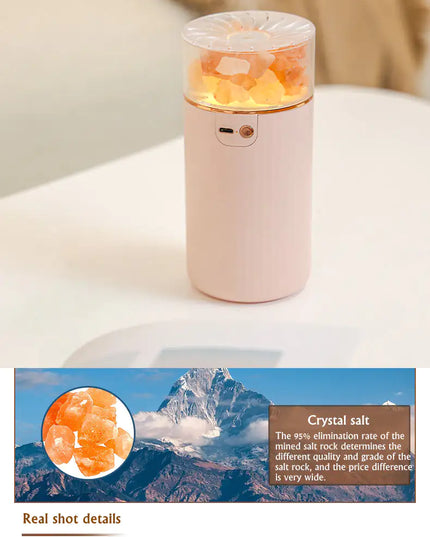 LED light Crystal Salt Stone Humidifier Essential Oil Diffuser