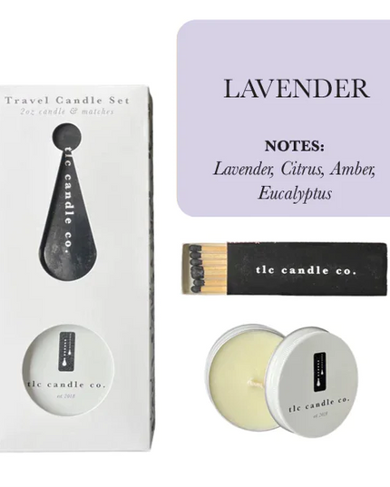 Travel Candle with Matches - Lavender