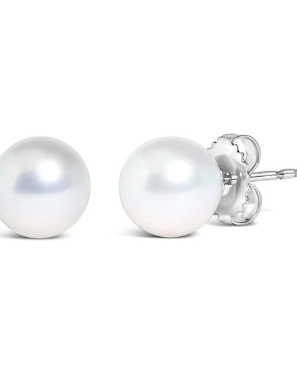 14K Gold Cultured Freshwater Pearl Solitaire Stud Earrings