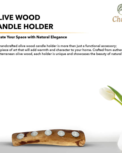 Olive Wood Candle Holder