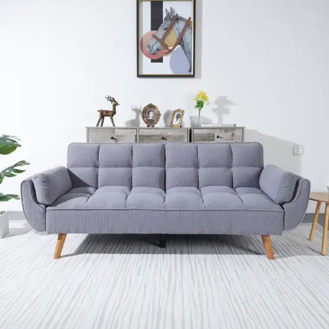 Corduroy Sofa Bed, Smoke Gray
