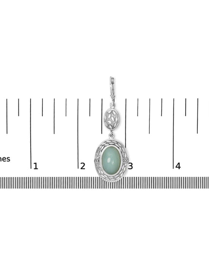 .925 Sterling Silver Chalcedony Diamond Accent Drop and Dangle Earring (K-L Color, I1-I2 Clarity)