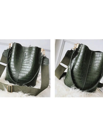 Blake Shoulder Bag -Olive Croc