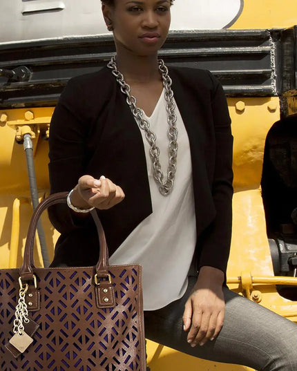 Luminous Leather Bag - Chocolate