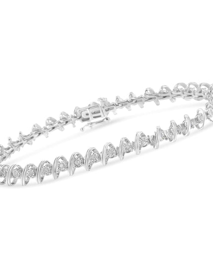 .925 Sterling Silver 1/2 Cttw Diamond Miracle-Set 7" Tennis Bracelet (I-J Color, I3 Clarity)
