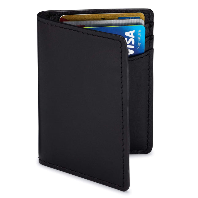 Premium Slim RFID Leather Credit Card Holder Wallet for Men – Black