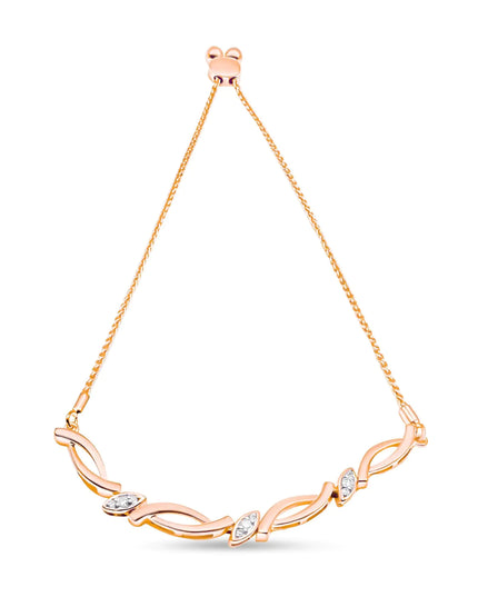 .925 Sterling Silver Diamond Accent Alternating Swirl link Bolo Bracelet (I-J Color, I2-I3 Clarity) - 6" to 9" Adjustable