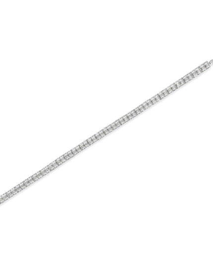 .925 Sterling Silver Diamond Double-Link 7" Tennis Bracelet (I-J Color, I3 Clarity)