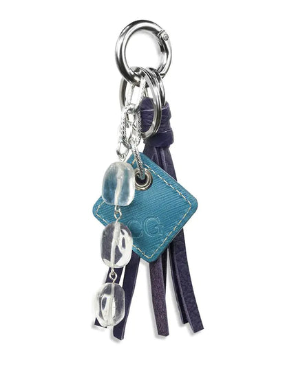 Lucca Leather Bag Charm-Purple