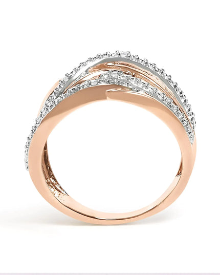 .925 Sterling Silver Diamond Accent Crossover Ring (I-J Color, I2-I3 Clarity)