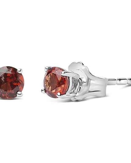 .925 Sterling Silver 3.5 MM Created Birthstone Solitaire Stud Earrings - Choice of Gemstone