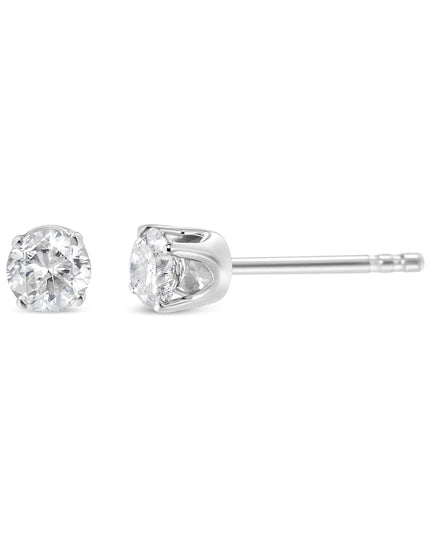 14K White Gold 5/8 Cttw Round Brilliant-Cut Lab Grown Diamond Classic 4-Prong Push back Stud Earrings (F-G Color, VS1-VS2 Clarity)