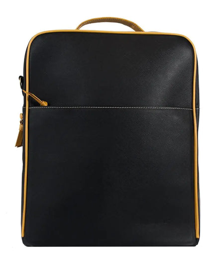 Augusta Leather Backpack-Black/Goldenrod