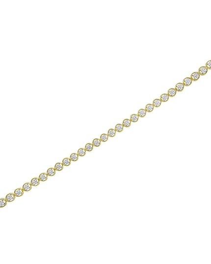 .925 Sterling Silver 1/10 Cttw Diamond Open Circle Wheel Link 7" Tennis Bracelet (I-J Color, I2-I3 Clarity)