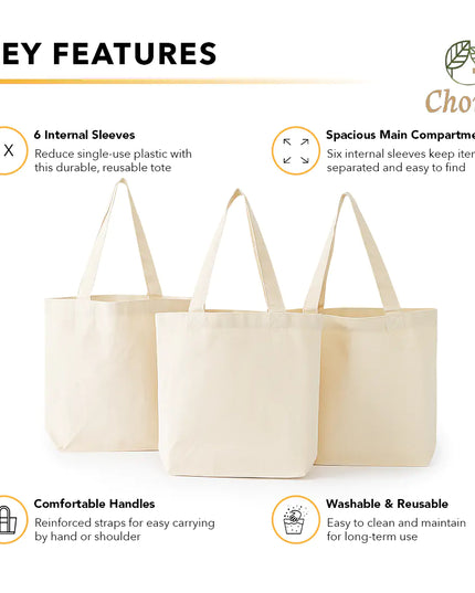 Reusable Tote Mesh Bag w/6 Internal Sleeves w/Logo.