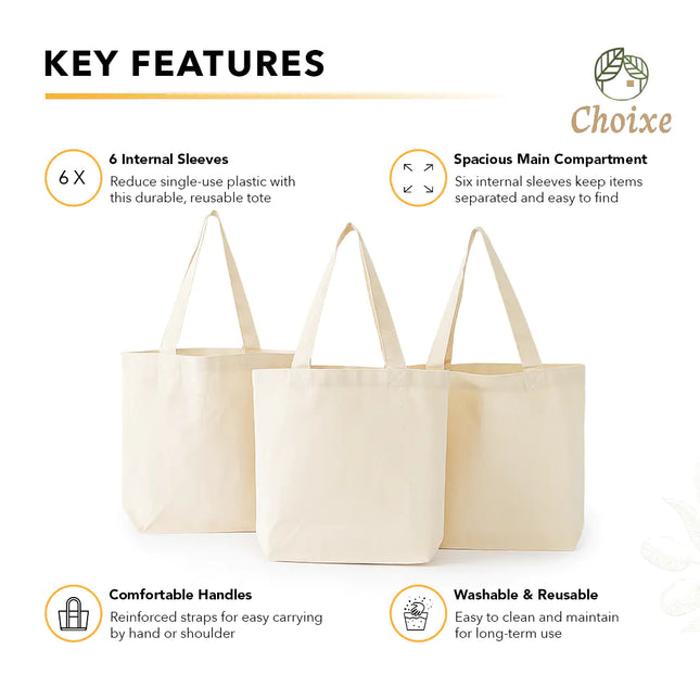 Reusable Tote Mesh Bag w/6 Internal Sleeves w/Logo.