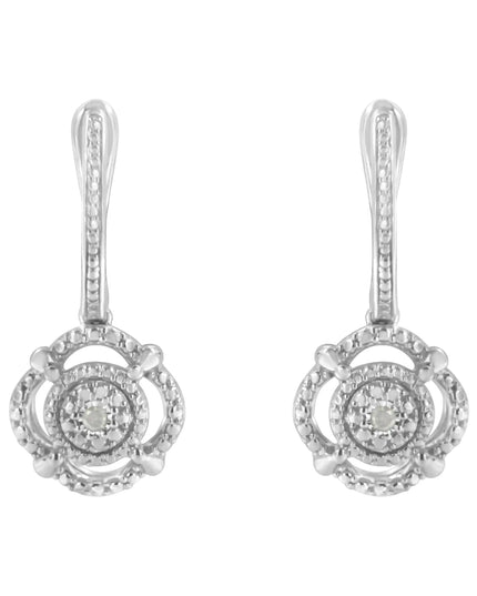 .925 Sterling Silver Miracle-Set Diamond Accent Drop and Dangle Earrings (I-J Color, I3 Clarity)