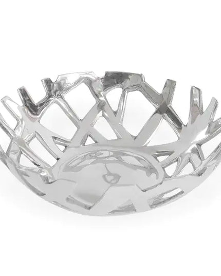 Silver Decorative Modernist Fruit / Bread Tray