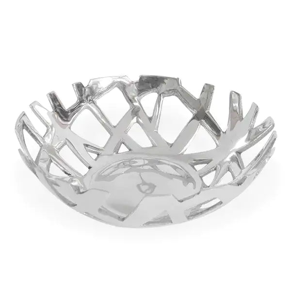 Silver Decorative Modernist Fruit / Bread Tray