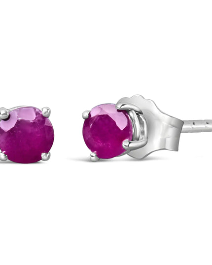 .925 Sterling Silver 3.5 MM Created Birthstone Solitaire Stud Earrings - Choice of Gemstone