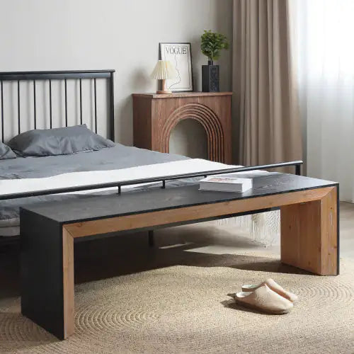 Modern Multi-Colored Wooden Bench – Dining Room, Bedroom, or Hallway Furniture