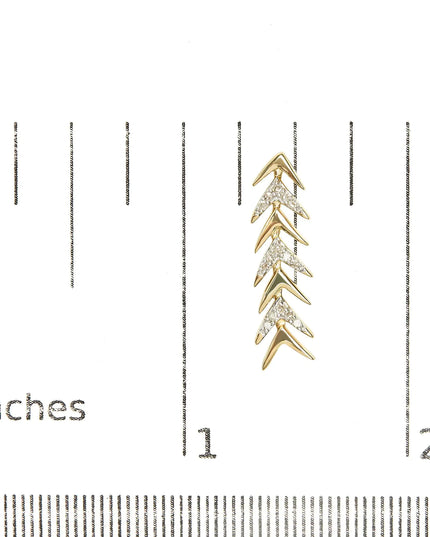 18K Yellow Gold Plated .925 Sterling Silver 1/5 Cttw Diamond Chevron Arrow Stud Earring (I-J Color, I2-I3 Clarity)