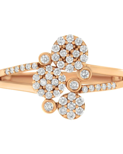 .925 Sterling Silver 1/2 Cttw Diamond Scatter Composite Bypass Ring (I-J Color, I1-I2 Clarity)