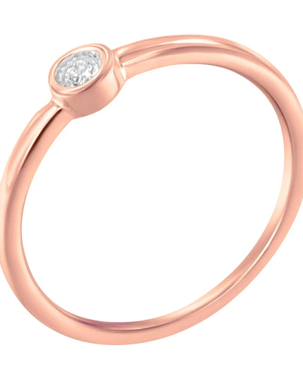 14K Rose Gold Plated .925 Sterling Silver Miracle Set Diamond Ring (1/20 Cttw, J-K Color, I1-I2 Clarity)