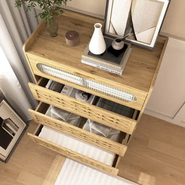 Wooden Bedroom Set With 4 Drawers & Dressing Table