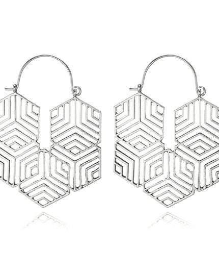 Hex -Silver Earrings