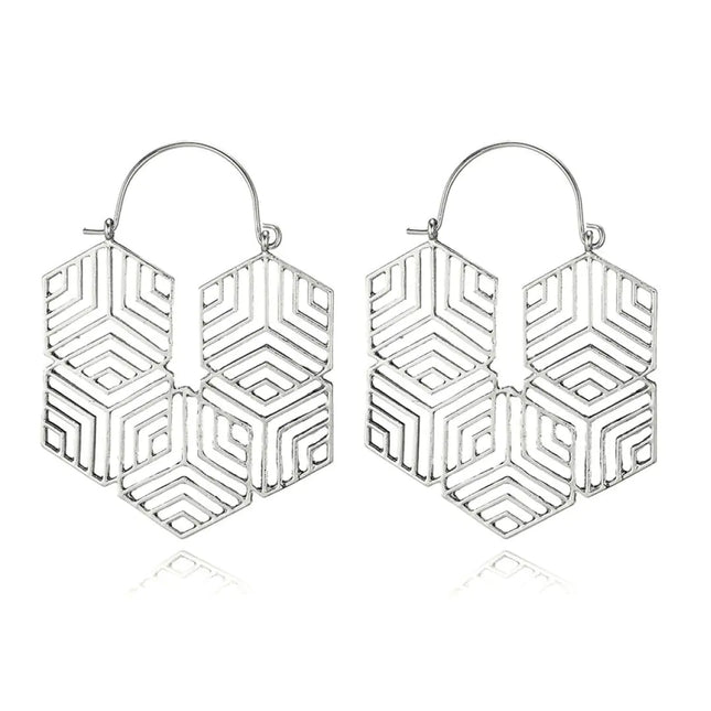 Hex -Silver Earrings
