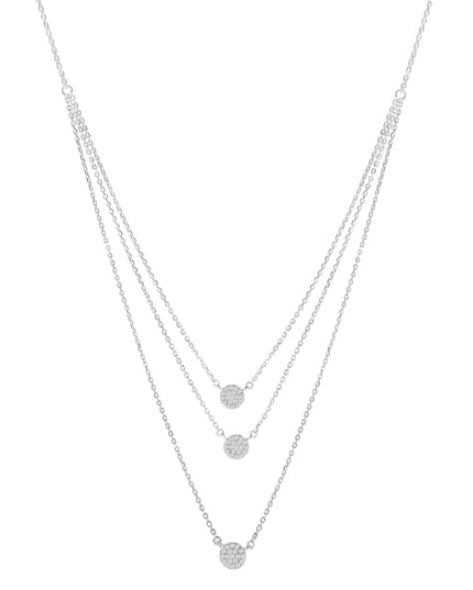 .925 Sterling Silver 1/2 Cttw Round Diamond Medallion Multi-Strand Tri Pendant 18" Necklace (H-I Color, I2-I3 Clarity)