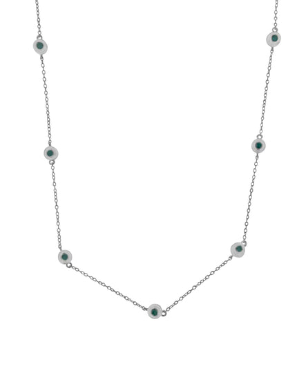 Sterling Silver Treated Diamond By Yard Necklace (3/4 cttw, Blue Color, I2-I3 Clarity)