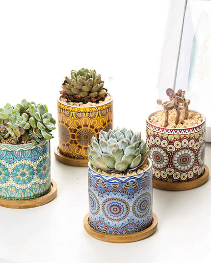Mandala Planter Set of 4