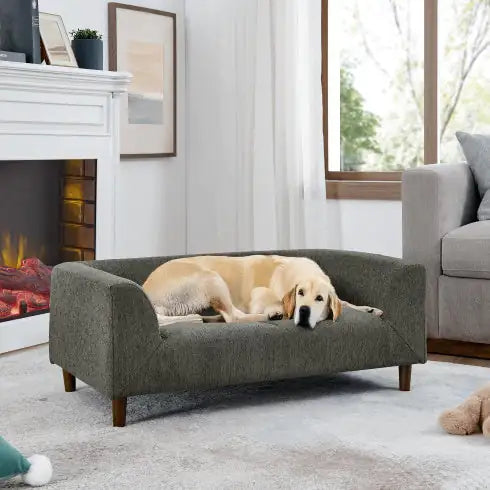 Modern Rectangular Pet Sofa with Arms Suitable For Medium And Large Dogs