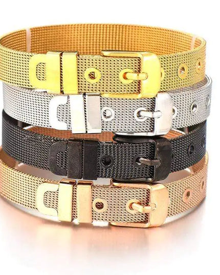 Stainless Steel Slider Bracelet -Gold