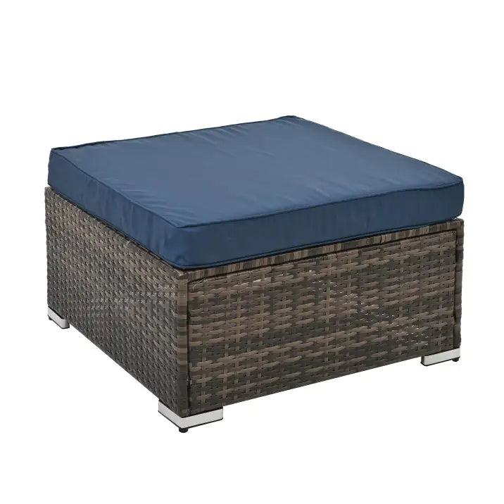 4-Piece PE Wicker Patio Furniture Set – Outdoor Chairs, Loveseat & Glass Coffee Table