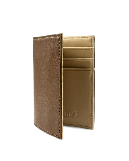 Micro Leather Wallet- Chocolate/Tan