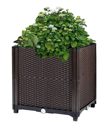Elevated Self-watering Garden Bed, Flowers/vegetables/herbs, Patio/balcony, Black, 1 Unit