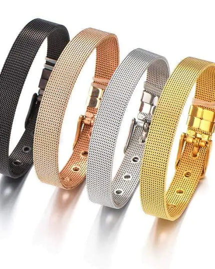 Stainless Steel Slider Bracelet -Silver