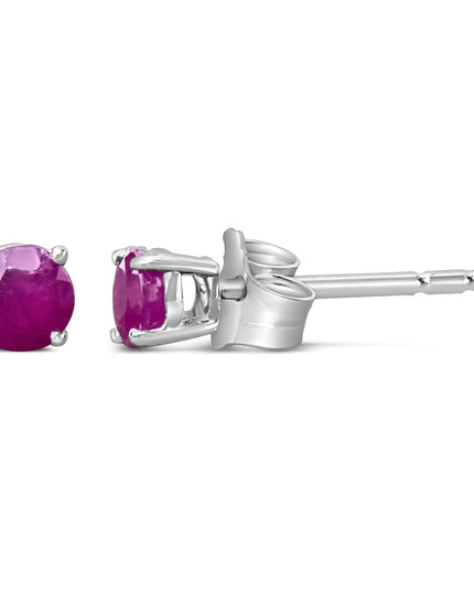 .925 Sterling Silver 3.5 MM Created Birthstone Solitaire Stud Earrings - Choice of Gemstone