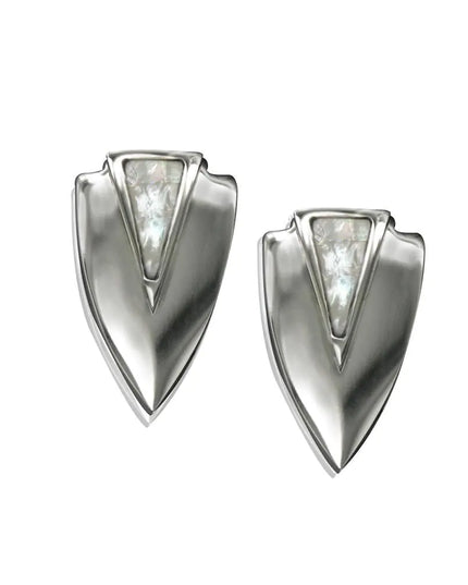 Chevron Earrings- Silver